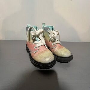 Cat & Jack - Lace Up or Zipper - Glittery Multicolor Boots - Size 12 - EUC